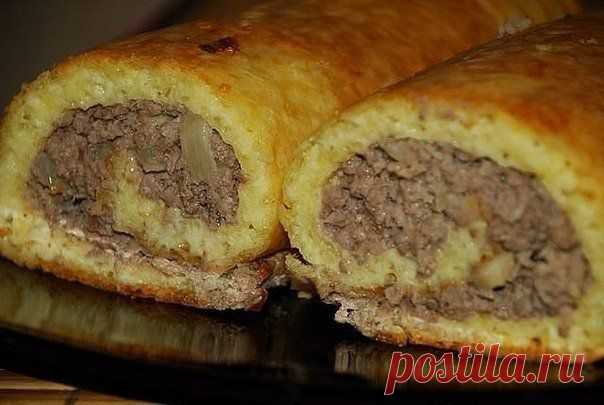 Сырно-мясной рулет