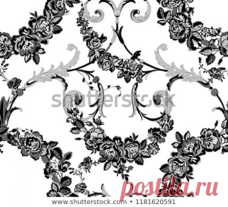 Стоковая векторная графика «Floral Lace Seamless Pattern» (без лицензионных платежей), 1181620591: Shutterstock
