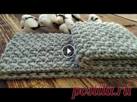 КАК СВЯЗАТЬ МУЖСКОЙ ШАРФ крючком МК / Crochet Scarf Шарф крючком ко Дню Св. Валентина....