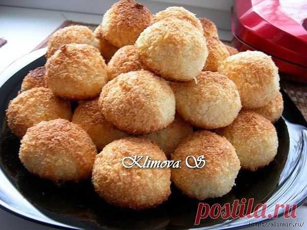 САМЫЙ ПРОСТОЙ РЕЦЕПТ КОКОСОВОГО ПЕЧЕНЬЯ.