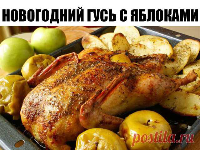 НОВОГОДНИЙ ГУСЬ С ЯБЛОКАМИ 
Что-то новенькое для праздничного стола!

ИНГРЕДИЕНТЫ:
● Тмин 3 ч.л. 
● Кориандр сушеный (кинза) ½ ч.л.
● Перец черный горошком 5 шт. 
● Соль морская 1 ч.л.
● Гусь целый (3,5 кг) 1 шт. 
● Яблоки (160 г) 13 шт.
● Изюм темный 50 г.
● Чернослив 50 г.
● Курага 50 г.
● Лук-шалот 200 г.
● Картофель 1500 г. 
● Вино белое сухое (столовое) 300 мл.
● Чеснок головки 1 шт. 
● Груши (140г) 5 шт.

ПРИГОТОВЛЕНИЕ:
1. Столовую ложку тмина, щепотку кориандра и не...