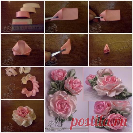 DIY Beautiful Satin Ribbon Rosette