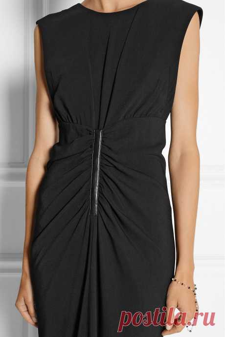 Reed Krakoff | Leather-trimmed stretch-crepe gown | NET-A-PORTER.COM