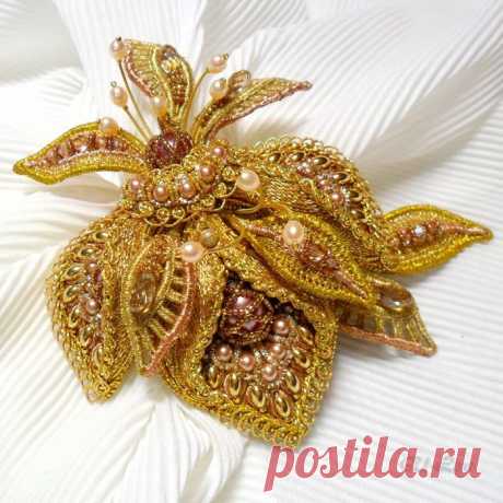 (18) Goldwork embroidery, needle lace, beads. By Elena Emelina | Russian Beaded Embroidery