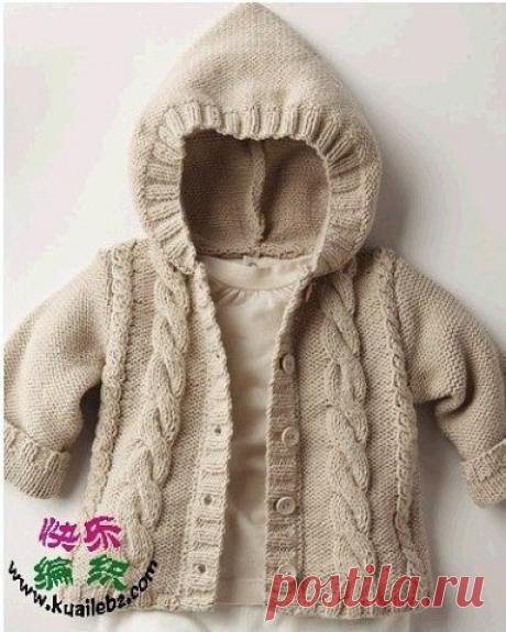 Курточка с капюшоном для малыша (Вязание спицами) | Журнал Вдохновение Рукодельницы