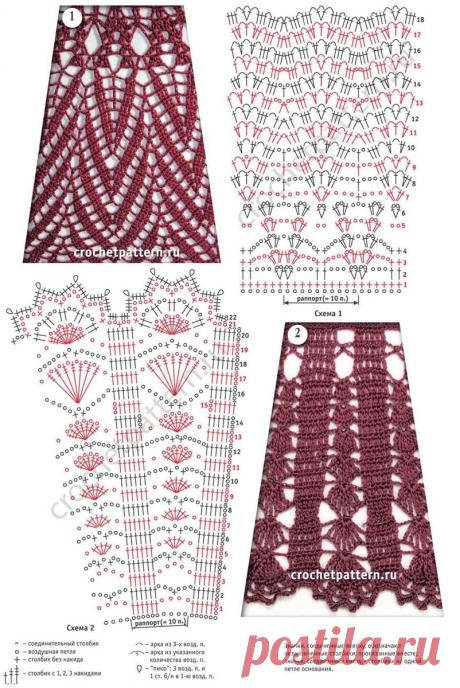 Юбка крючком. 10 идей+схемы | Сашкины Вязашки | Дзен