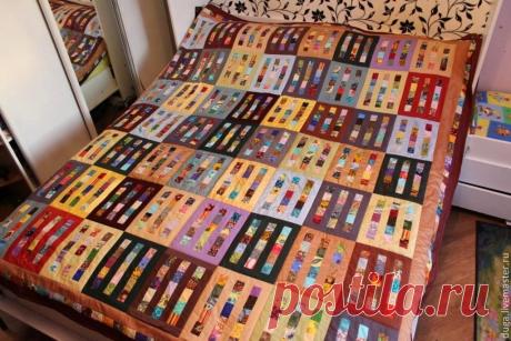 № 271 &quot;Черепаха&quot; Лоскутное покрывало - бежевый,серый,бодовый,ткань для пэчворка