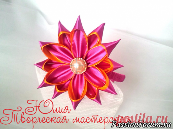 Большой цветок канзаши из лент 2,5 см Мастер-класс Двойной лепесток - запись пользователя Юлия Творческая Мастерская в сообществе Прочие виды рукоделия в категории Другие виды рукоделия