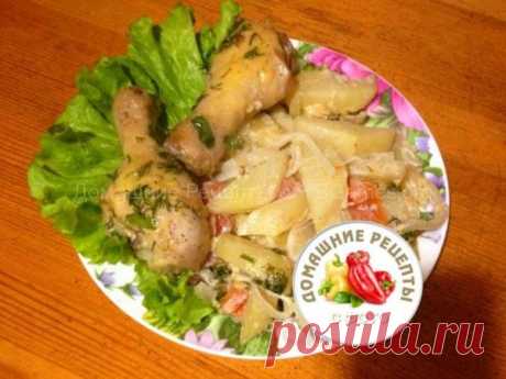 Курица с картошкой в духовке