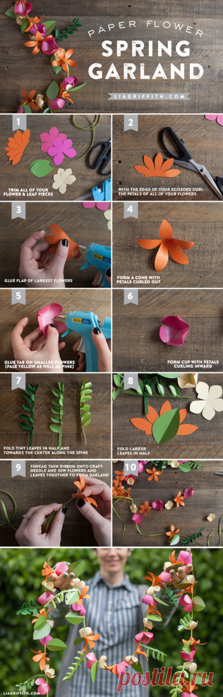 Spring Paper Flower Garland - Lia Griffith