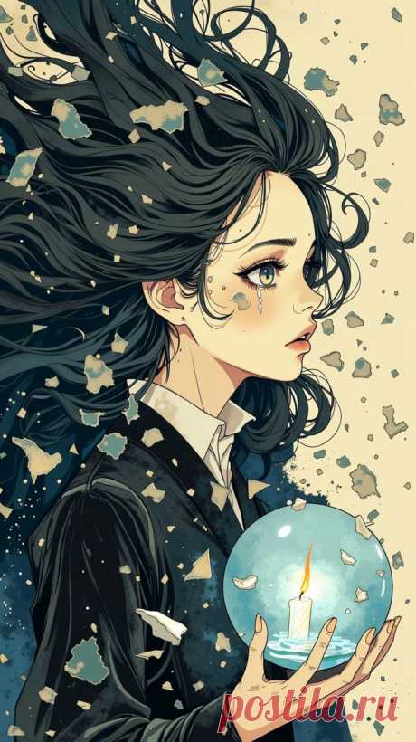 Кровавый крик осколков: вампирша с фарфоровой кожей и водопадом черных волос. Генерация из нейронной сети Flux Ai - Flux.1 примеры промтов - Форум ИИ о нейросетях - Yes Ai