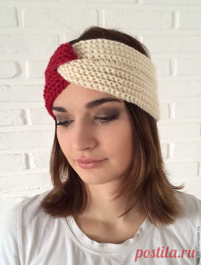 Вяжем модную повязку из остатков пряжи - Ярмарка Мастеров - ручная работа, handmade