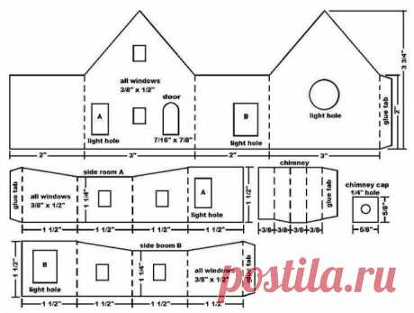 Рождественские домики из картона — Поделки с детьми