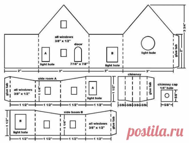 Рождественские домики из картона — Поделки с детьми