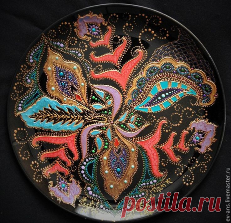 (30) Купить Тарелка декоративная Dream hummingbirds - черный, цветочный орнамент, точечная роспись | декупаж тарелочки | Колибри, Мечты и Искусство