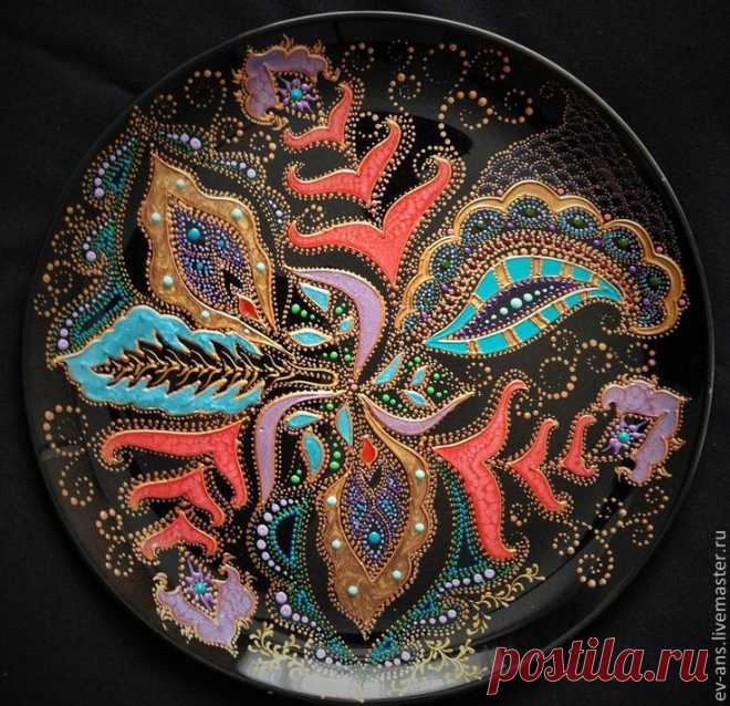 (30) Купить Тарелка декоративная Dream hummingbirds - черный, цветочный орнамент, точечная роспись | декупаж тарелочки | Колибри, Мечты и Искусство