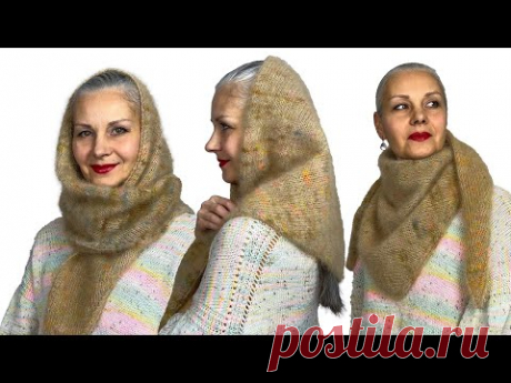 Вяжем модную КОСЫНКУ лицевой гладью