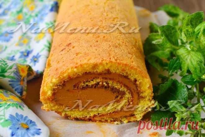 Бисквитный рулет, очень вкусный и простой рецепт