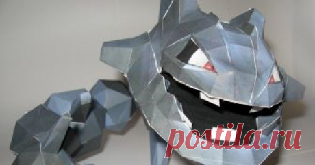 STEELIX 208 / STEELIX  - Pokémon Papercraft Name:  Steelix Type:  Steel/Ground Species:  Iron Snake Pokémon Height:  9.2 m (30' 2") Weight:  400.0 k...