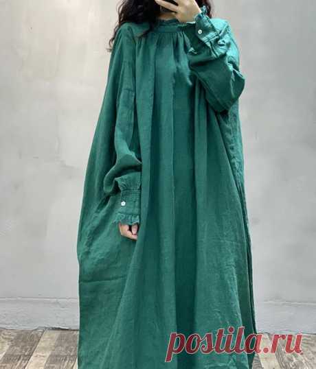 Women's Dresses raglan sleeve midi Dresses Oversized | Etsy 【Fabric】 linen 【Color】 green, purple, rose red 【Size】 Shoulder width is not limited Shoulder + sleeve length 73cm/ 28 Bust 168cm/ 65 Length 106cm/ 41  Washing & Care instructions: -Hand wash or gently machine washable do not tumble dry -Gentle wash cycle (40°C) -If you feel like ironing (although