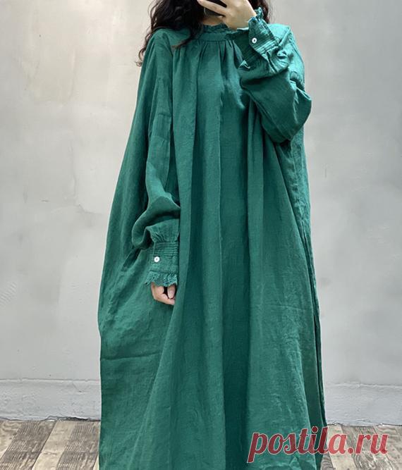 Women's Dresses raglan sleeve midi Dresses Oversized | Etsy 【Fabric】 linen 【Color】 green, purple, rose red 【Size】 Shoulder width is not limited Shoulder + sleeve length 73cm/ 28 Bust 168cm/ 65 Length 106cm/ 41  Washing & Care instructions: -Hand wash or gently machine washable do not tumble dry -Gentle wash cycle (40°C) -If you feel like ironing (although