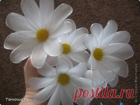 Ромашки из капрона