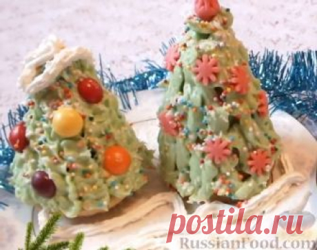 Рецепт: Кексы-пирожные "Елочка новогодняя" на RussianFood.com