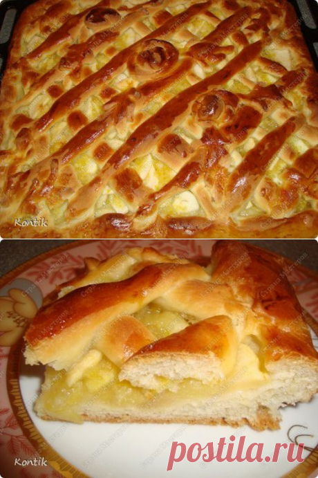 Пирог дрожжевой с яблоками и лимоном | Страна Мастеров