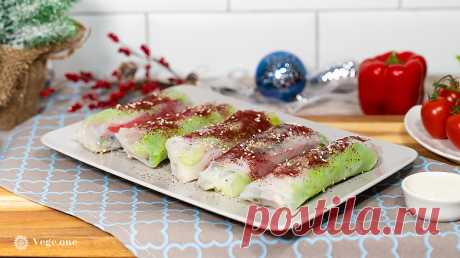 Веганские спринг-роллы с овощами и тофу