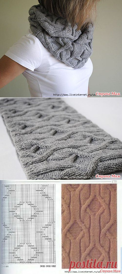 Шарф-снуд спицами - Клуб рукоделия - Страна Мам