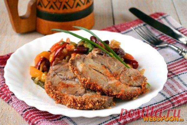 Свиная шейка, запеченная в горчично-пивной заливке.