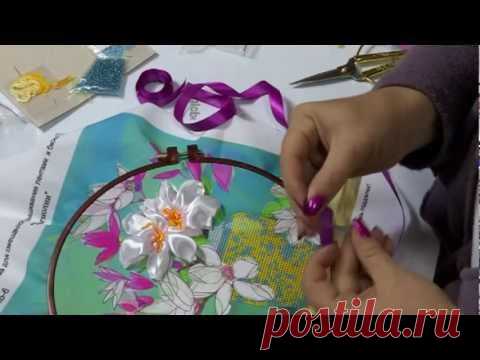 Мастер-класс по вышивке лентами, урок №2 .