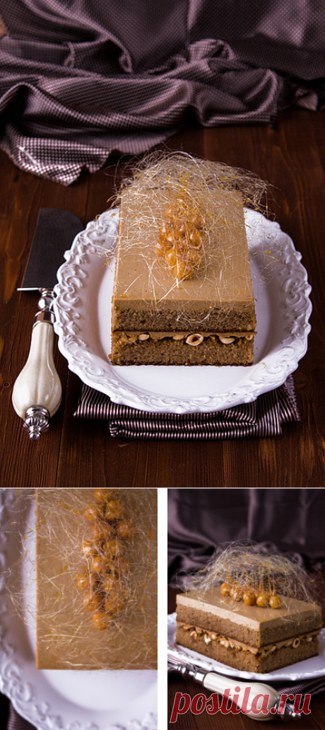 Кофейно-карамельный торт с фундуком