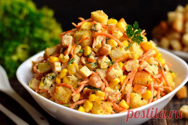 Салат с копченой курицей и морковью по-корейски