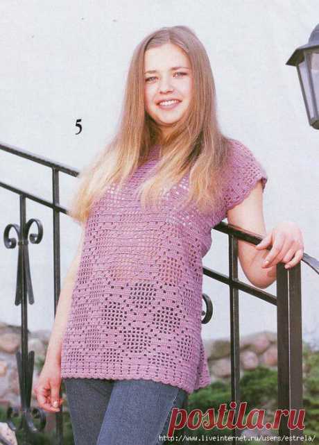 Розовая кофточка на лето.