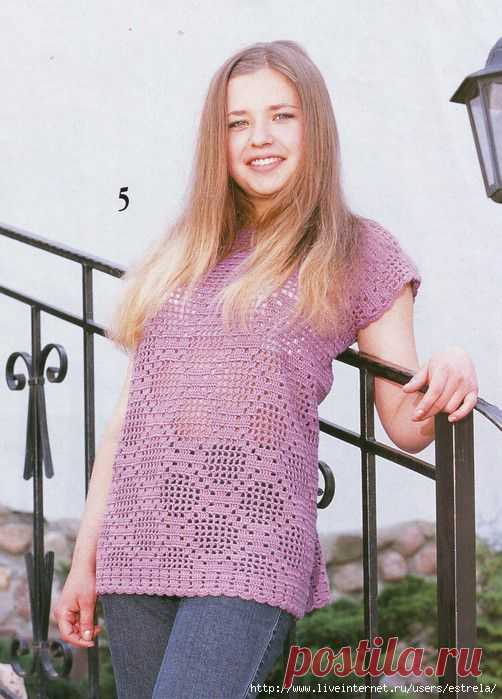 Розовая кофточка на лето.