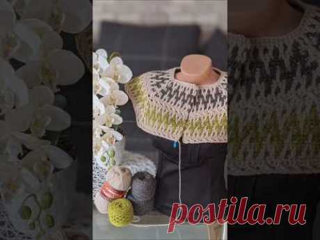 Жаккард гачком #knitting #crochet #handmade #crocheting #shorts #crochetpattern #cardigan