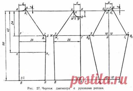 Джемпер с рукавами реглан (Размер 48)