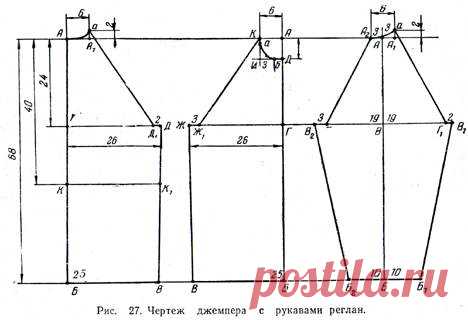 Джемпер с рукавами реглан (Размер 48)