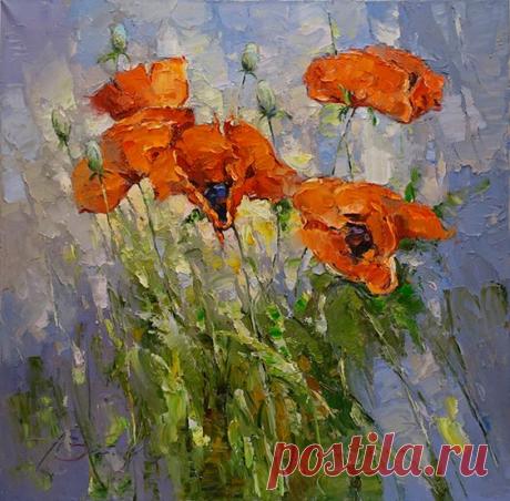 Картина «Маки» , масло на холсте. Художник Зайцев Алексей