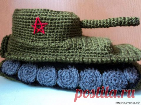 Тапочки-танки крючком