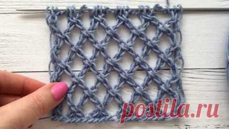 Вязание для всех Людмила Ильиных | Крупная сетка спицами Эффектный и стильный узор