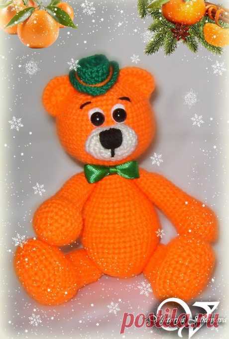 Вязаный медвежонок Мандаринчик | Hi Amigurumi