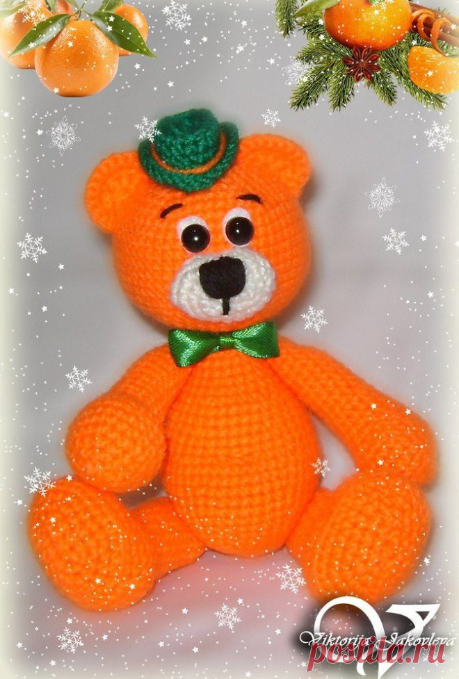 Вязаный медвежонок Мандаринчик | Hi Amigurumi