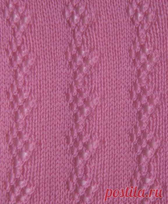 Дорожки из ажурных ромбов Дорожки из ажурных ромбов можно использовать в сочетании с лицевой гладью, чтобы акцентировать внимание на деталях модели. Число петель кратно 12 + 2 кромочные. Каждый ряд начинать и заканчивать 1 кромочной...