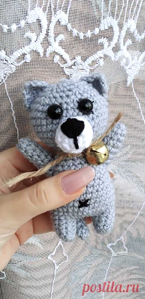 PDF Волчонок крючком. FREE crochet pattern; Аmigurumi animal patterns. Амигуруми схемы и описания на русском. Вязаные игрушки и поделки своими руками #amimore - волк, маленький волчонок, волчок, волчица.