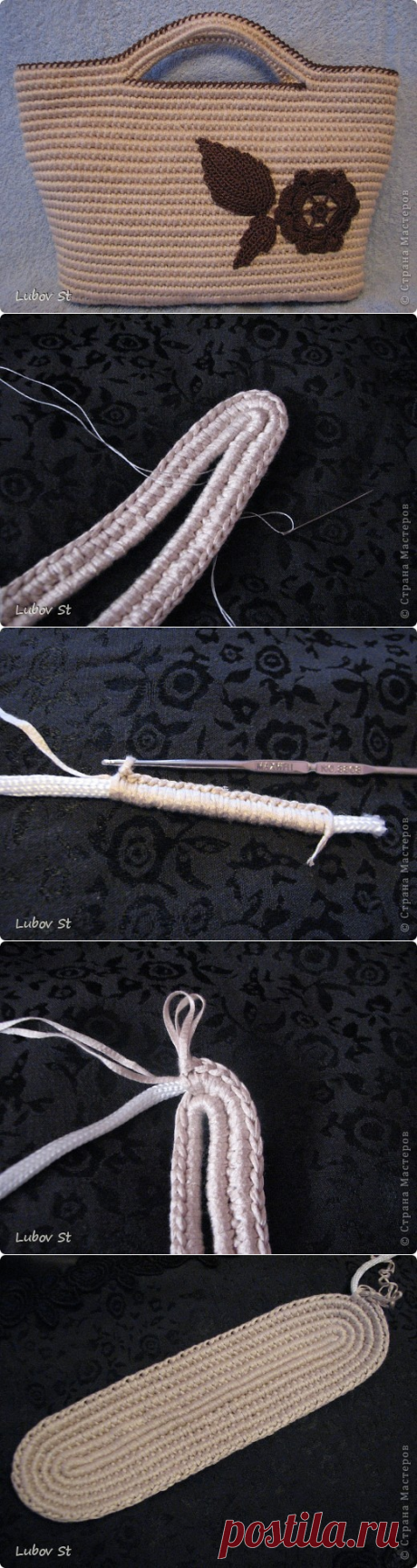 Irish crochet &: Сумочка из обвязанного шнура