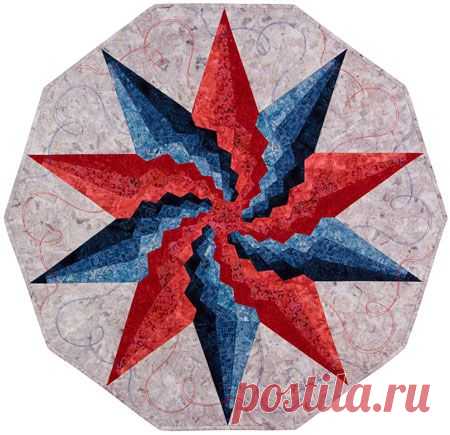 Лоскутный блок *Stargello*.