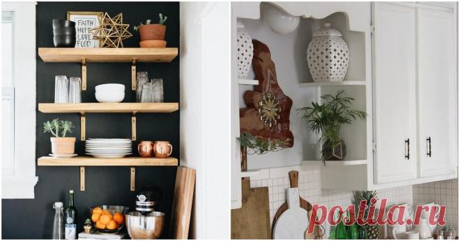 Угловые открытые полки - отличная идея!