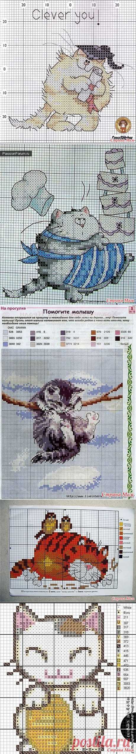 Вышивка крестиком - схемы котов и котят. Много!: Дневник группы &quot;Клуб рукоделия&quot; - Страна Мам